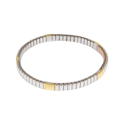 Flexibele dunne blokjes armband – zilver- en goudkleur