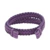 Paarse open gevlochten leren armband